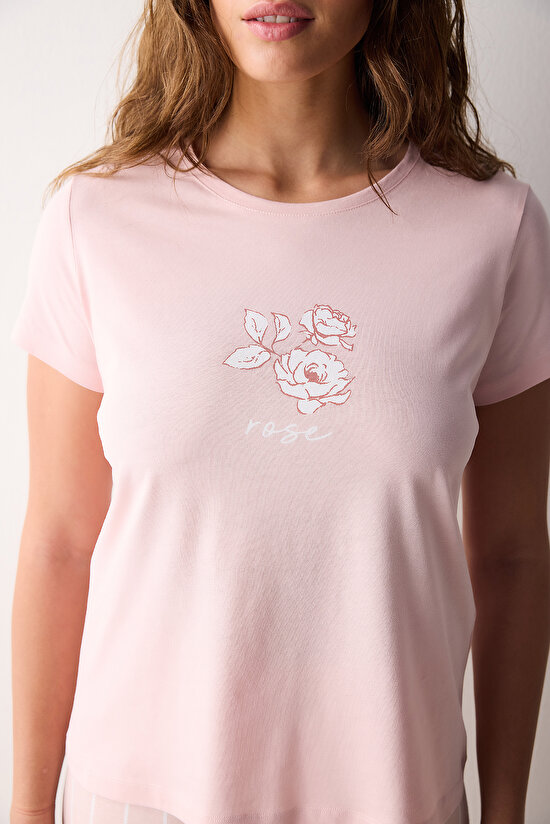 Rosy Striped Pink Pant PJ Set - 3