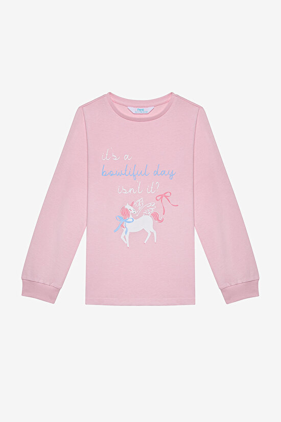 Kız Çocuk Bowtiful Pamuklu 2li Çok Renkli Pijama Takımı - 4