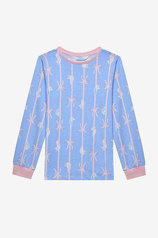 Kız Çocuk Bowtiful Pamuklu 2li Çok Renkli Pijama Takımı - 6