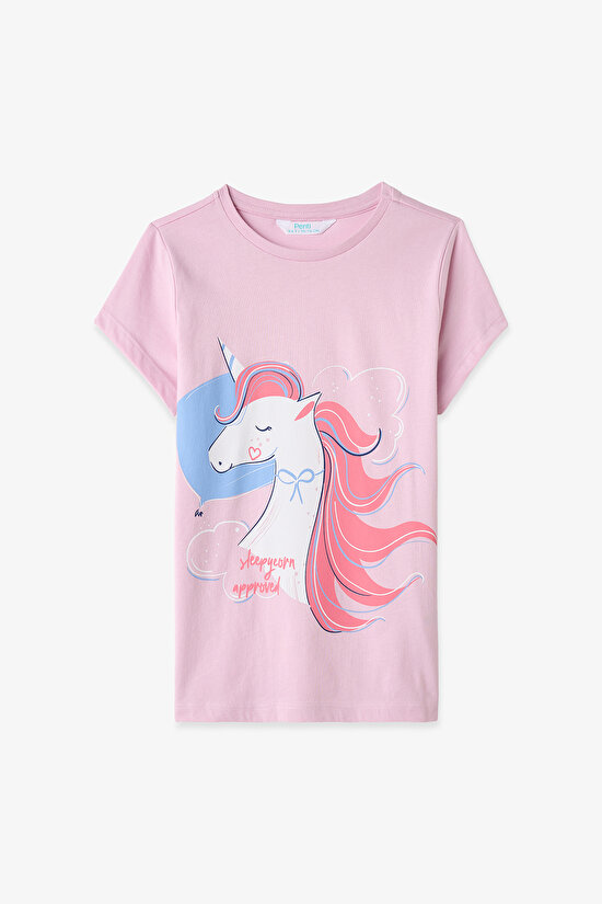 Açık Pembe Kız Çocuk Sleepycorn 2'li Pijama Takımı - 6