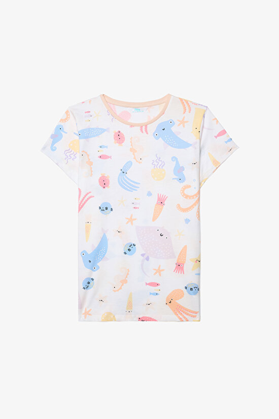 Kız Çocuk Underwater Pamuklu 2li Pijama Takımı - 6