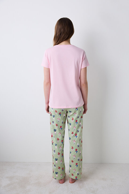 Flower Market Pantolon Çok Renkli Pijama Takımı - 4