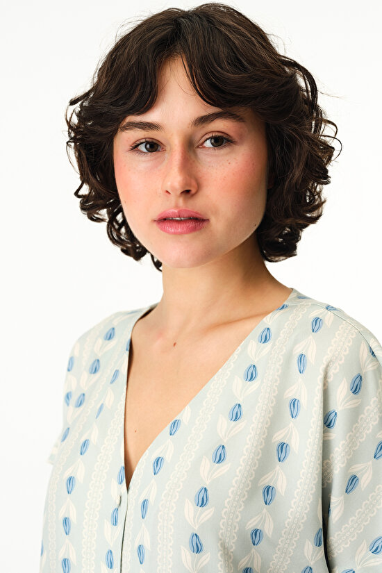 Light Green Serenity Striped Shirt & Pants Pajama Set - 4