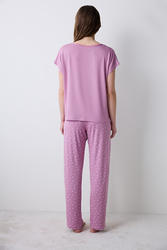 Alia Soft Pantolon Lila Pijama Takımı - 4