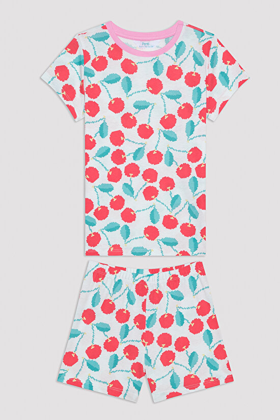 Kız Çocuk Cherry Çok Renkli 2li Pijama Seti - 5