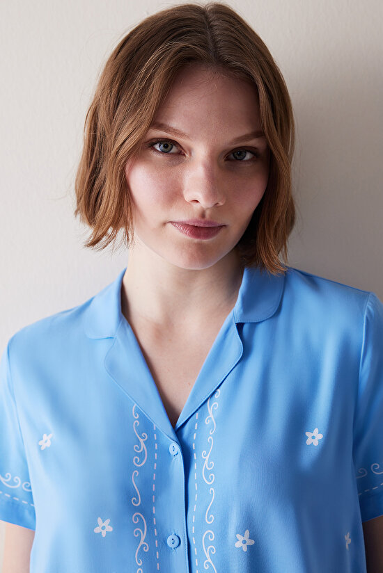 Into The Blue Blue Shirt Short PJ Set - 3