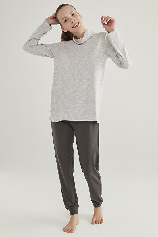 Açık Gri Hot Tech Snowflake Sweatshirt - 5