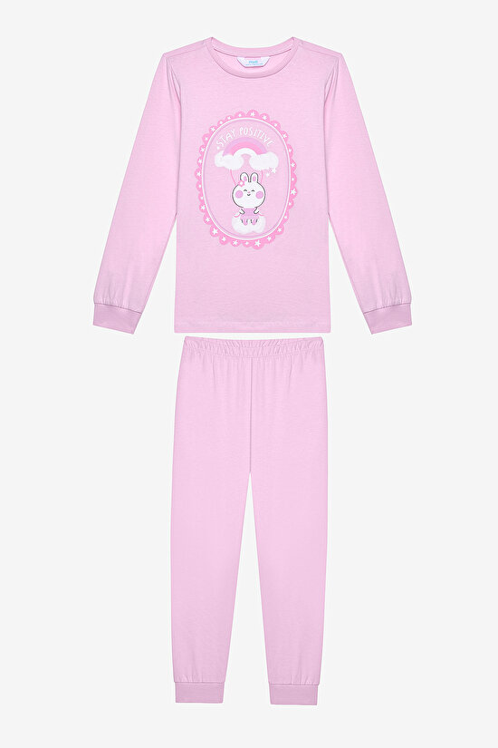 Pamuklu Kız Çocuk Tie Dye 2li Çok Renkli Pijama Takımı - 5