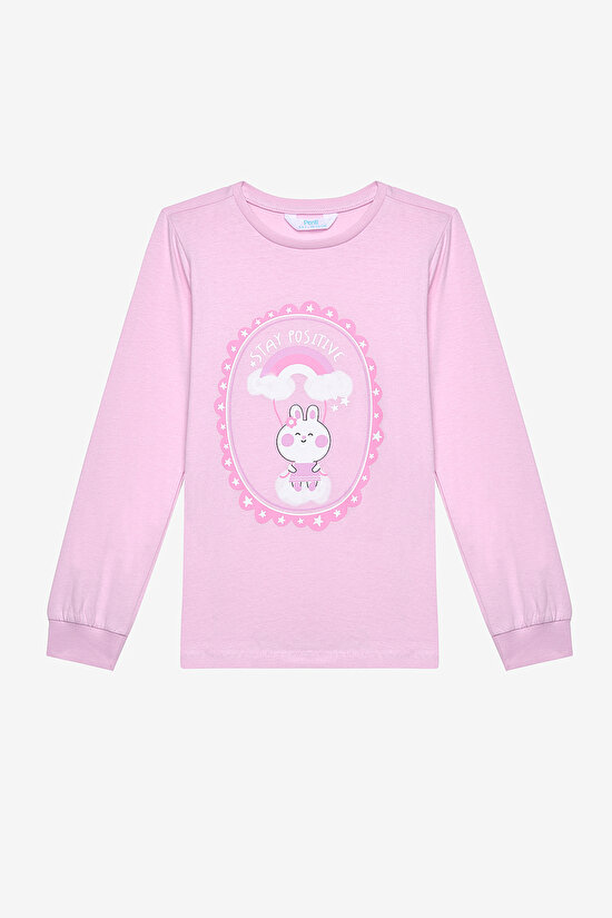 Pamuklu Kız Çocuk Tie Dye 2li Çok Renkli Pijama Takımı - 6