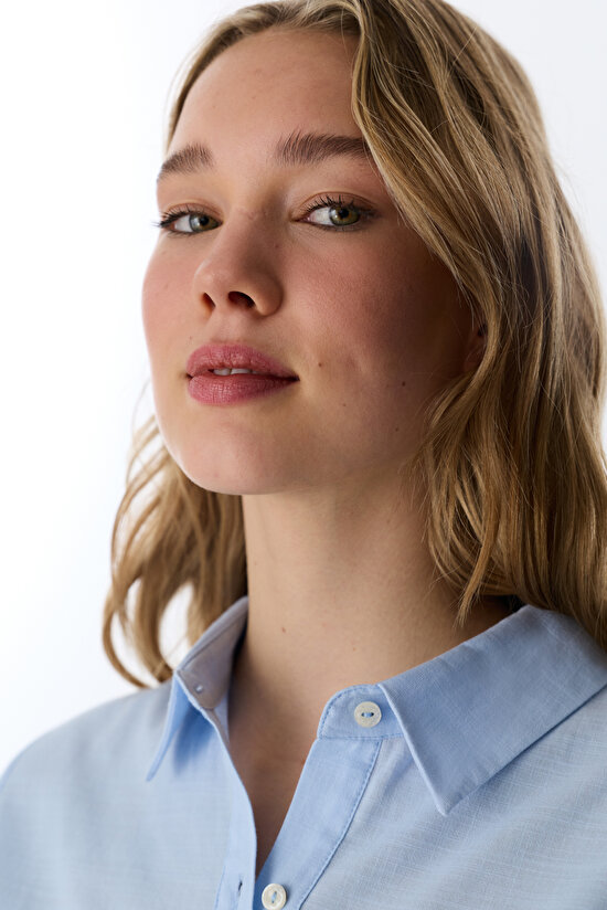 Mavi Relax Time Gömlek Pijama Üstü - 3