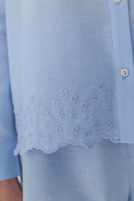 Mavi Relax Time Gömlek Pijama Üstü - 4