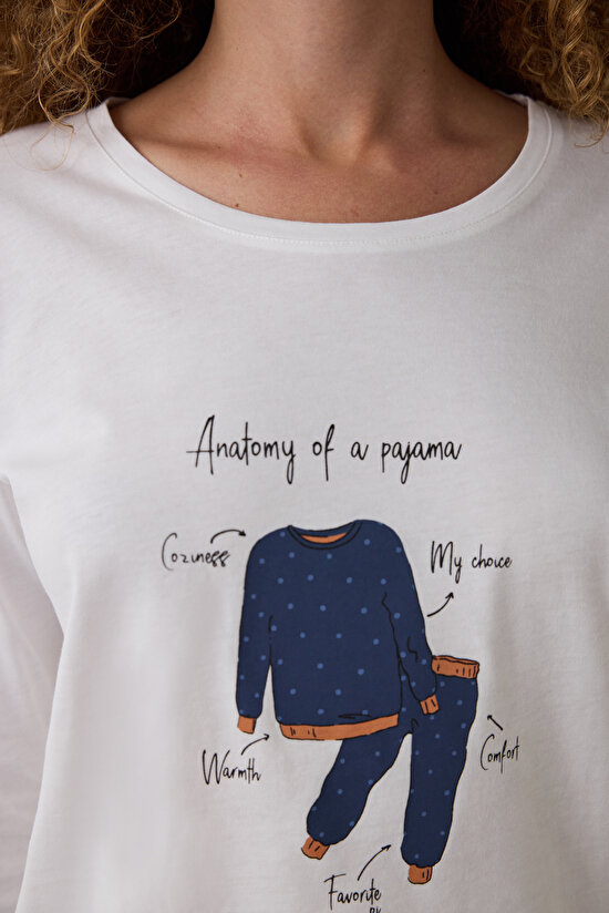 Lacivert Anatomy Bisiklet Yaka Uzun Kollu Pamuklu Pijama Takımı Lacivert Anatomy Bisiklet Yaka Uzun Kollu Pamuklu Pijama Takımı - 3