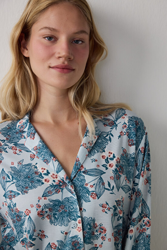 Garden Flowers Gömlek Pantolon Pijama Takımı - 3