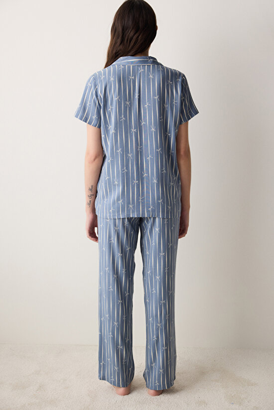Freya Gömlek Pantolon Gri Pijama Takımı - 4