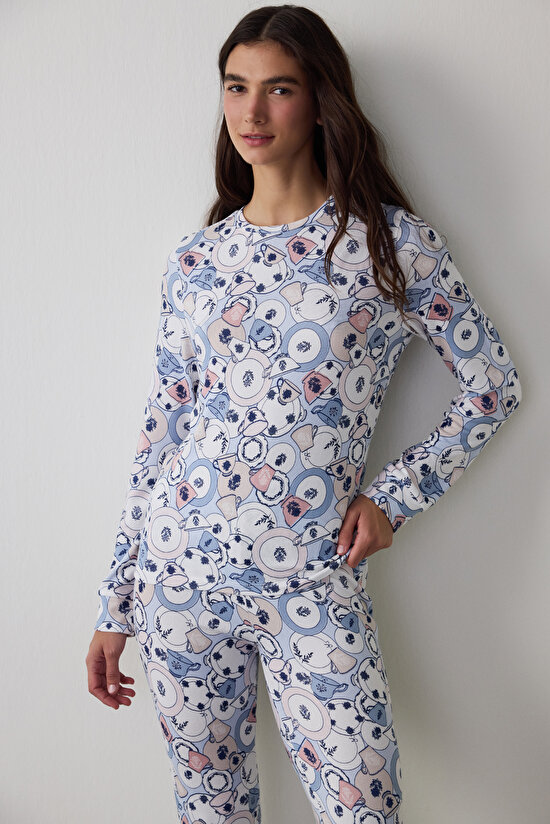 Multi Color Breakfast Pant PJ Set - 2