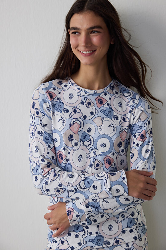 Multi Color Breakfast Pant PJ Set - 3