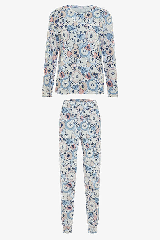 Multi Color Breakfast Pant PJ Set - 6