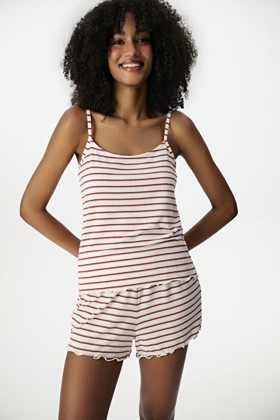 Bej Sisterhood Beige Şortlu Pijama Takımı - 2