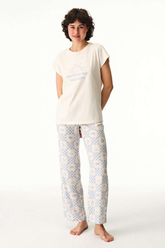 Mavi Sun Kissed Pantolon Pijama Altı - 4