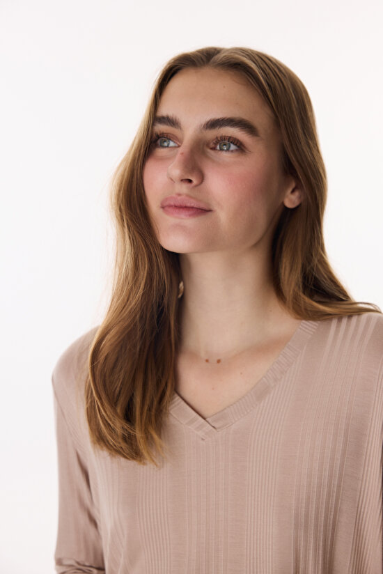 Latte Latte Rib Pants Pajama Set - 2