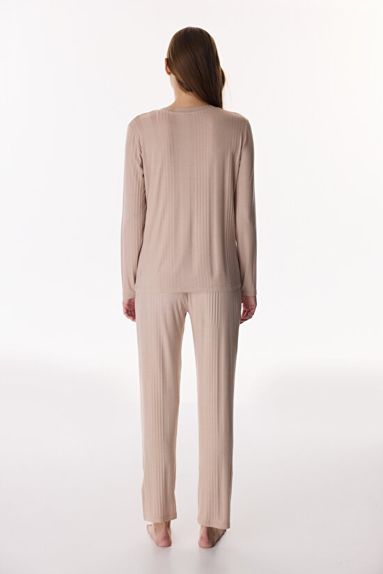 Latte Latte Rib Pants Pajama Set - 4