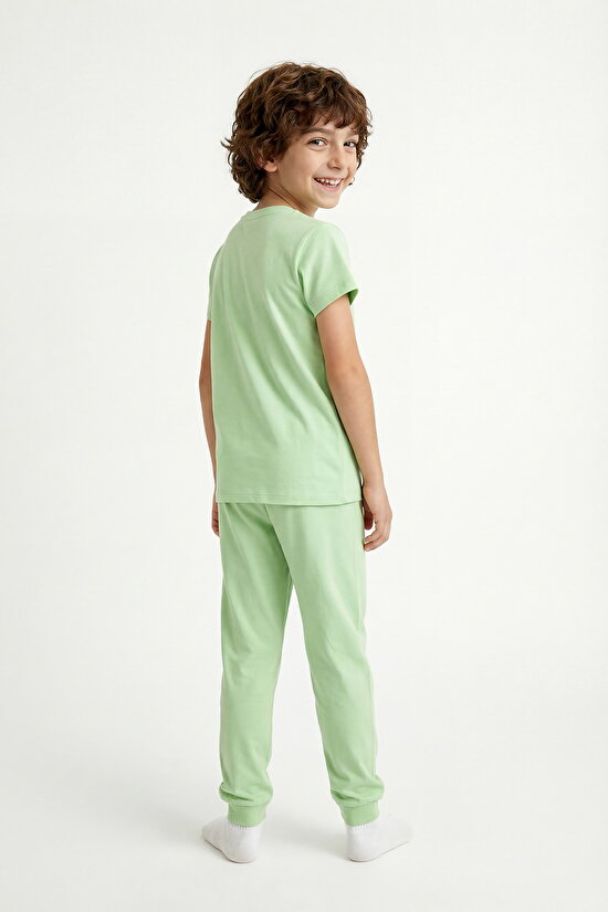 Light Green Boys Sleepasaurus 2in1 Pajama Set - 5
