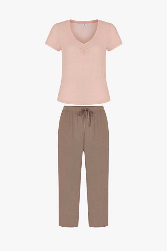 Aging Kısa Kollu Kapri Pijama Takımı - 3