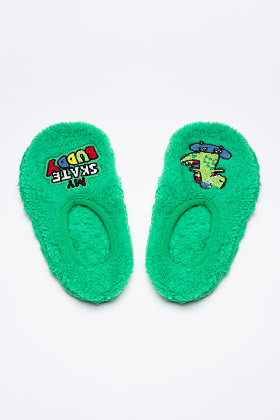 Yeşil Erkek Çocuk Dinozor Desenli Patik Çorap - 3
