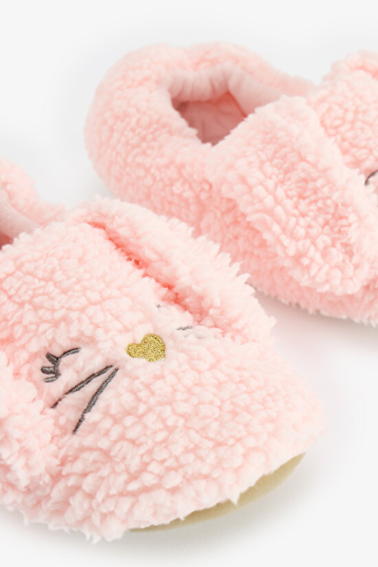 Light Pink Sleepy Bunny Bunny Print House Slippers - 3