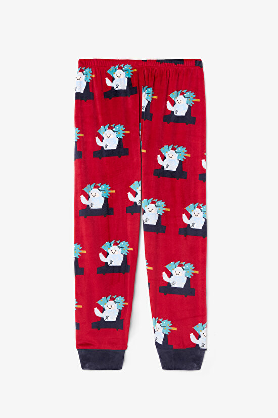 Red Boys Car Patterned Pajama Set - 6