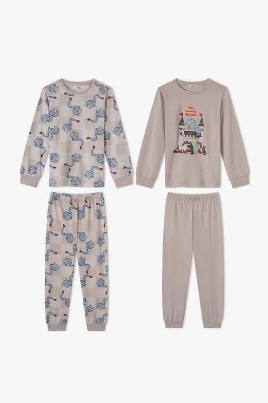 Erkek Çocuk Gri The Gentle Knight Pamuklu Uzun Kollu 2'li Pijama Takımı - 1