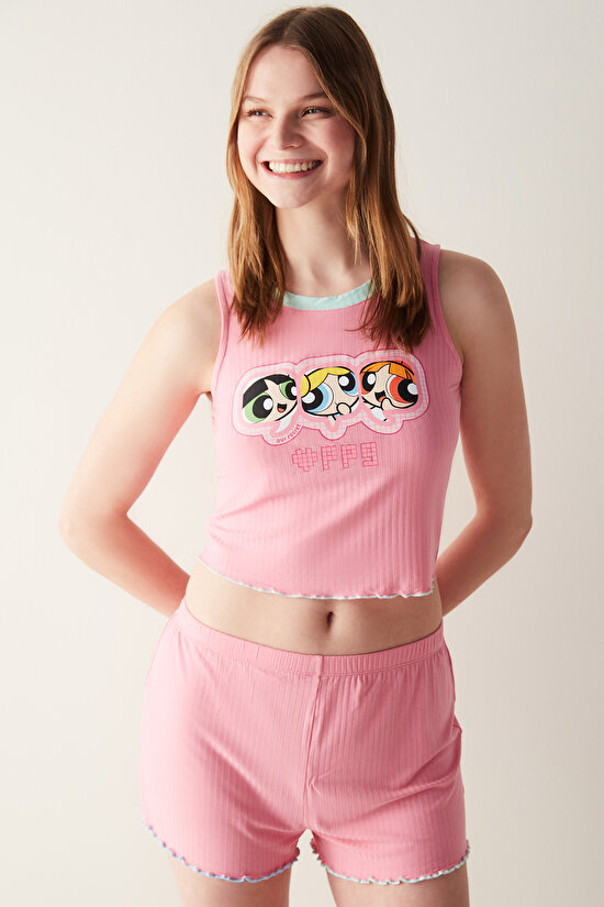 Pembe Atlet Pijama Üstü - Powerpuff Girls Koleksiyonu - 1
