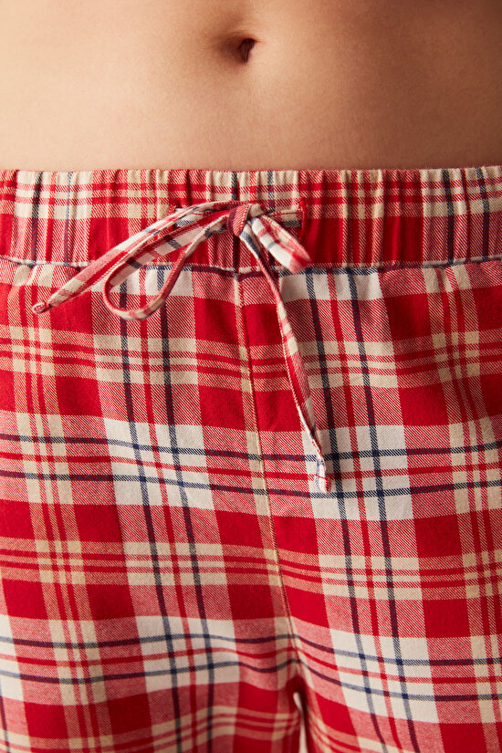 Kırmızı Kareli Pantolon Pijama Altı - 3
