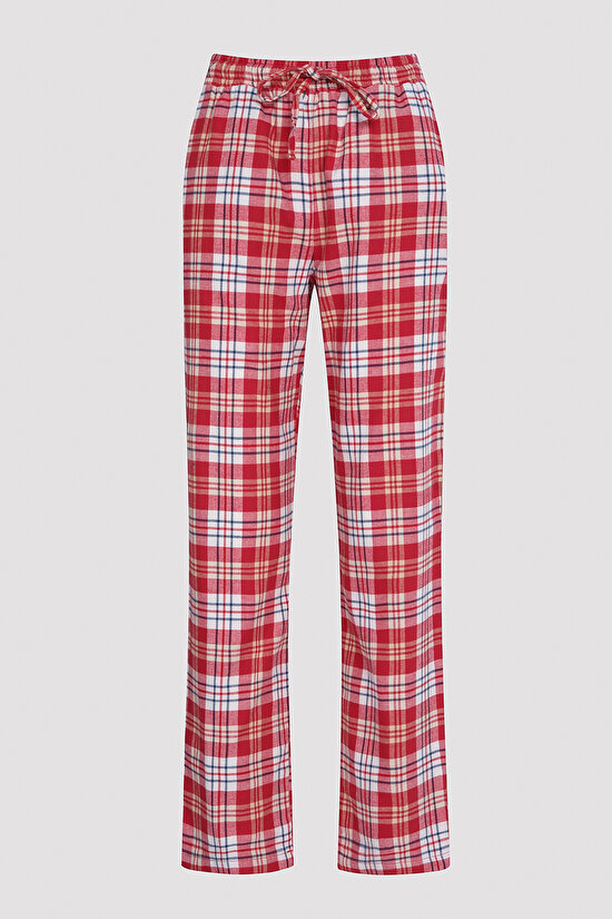 Kırmızı Kareli Pantolon Pijama Altı - 5