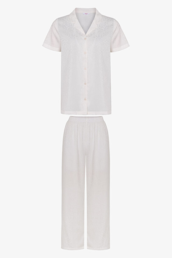 Off-White Bridal Charming Shirt & Pants Pajama Set - 5