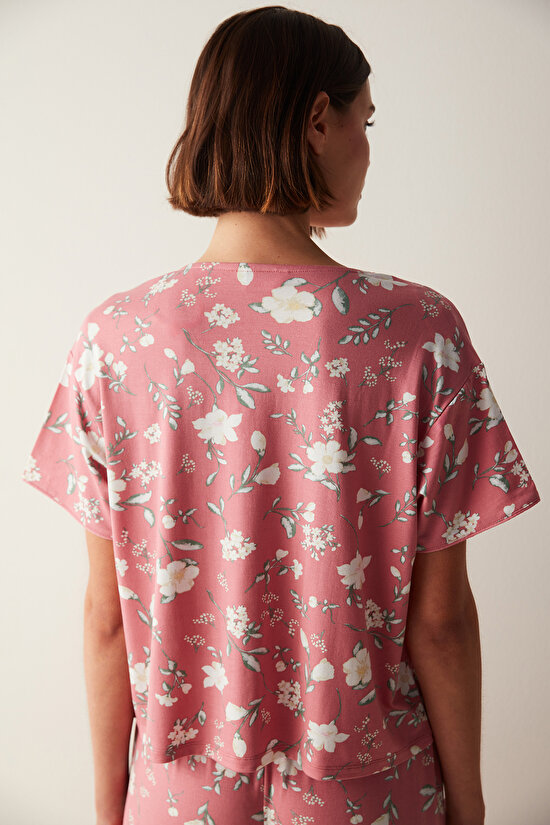 Floral Pink Shirt PJ Top - 5