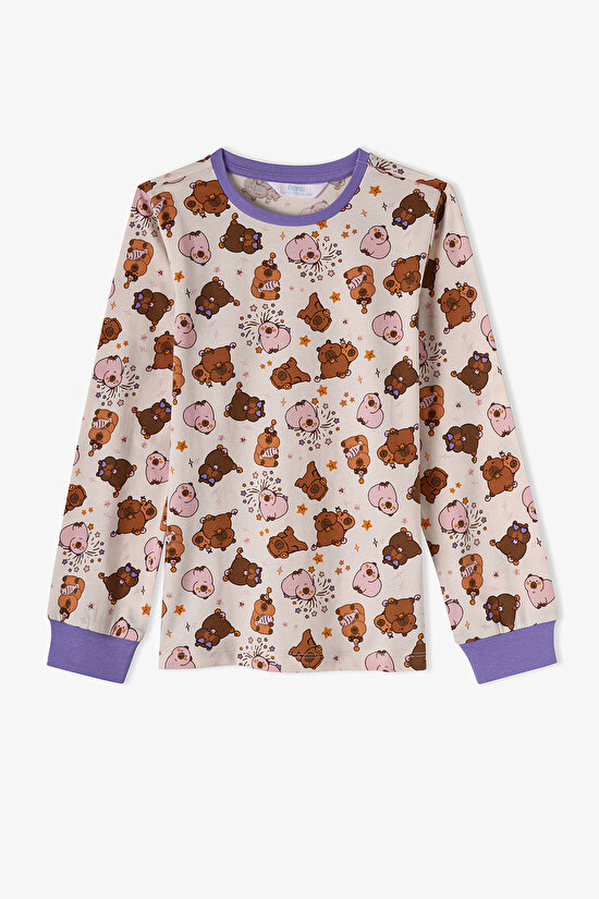 Girls' Lilac Capyparty Long Sleeve 2 Pack Pyjama Set - 2