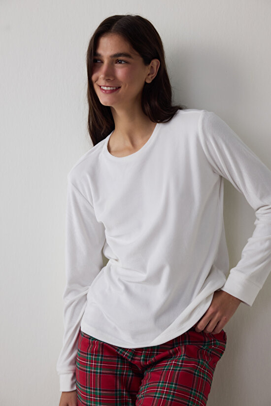 COMFY TIME WHITE LS PAN, L, RD42 KIRMIZI