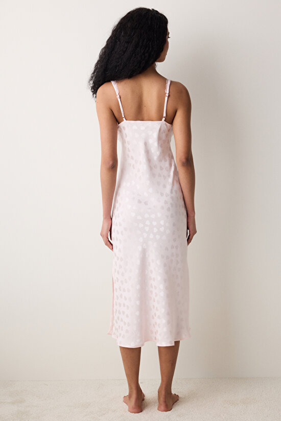 Pink Heart Saten Gecelik  - Penti Loves Paris Koleksiyonu - 6