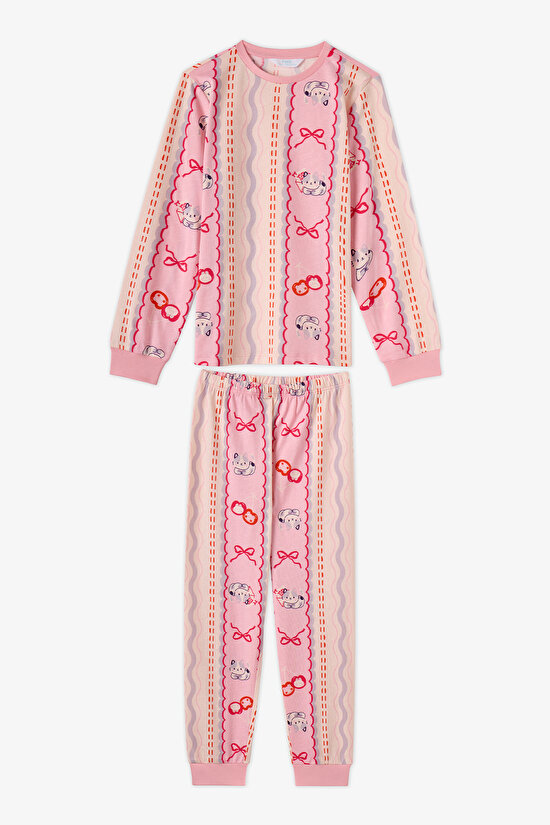 Girls' Pink Snailmail Cuties Long Sleeve 2 Pack Pyjama Set - 2