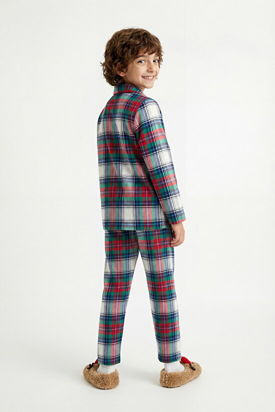 Unisex Children's Plaid Light Buttoned Pajama Set - 6