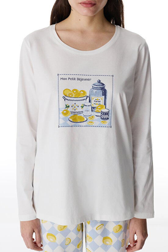 Colorful Petit Dejeuner Pants Pajama Set - 3