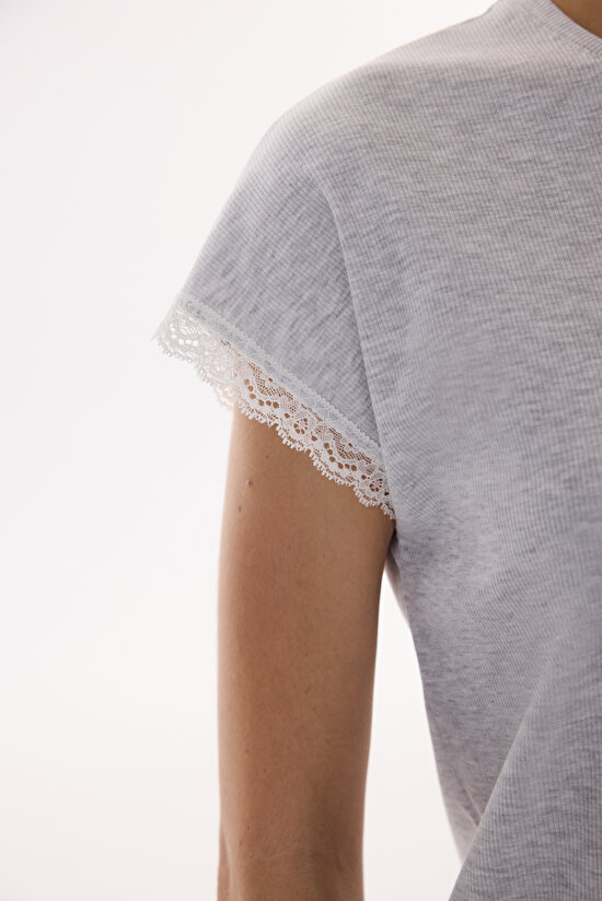 Açık Gri Chloe Grey Kapri Pijama Takımı - 4