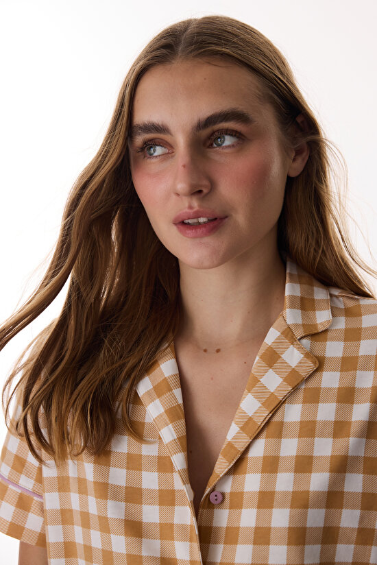 Tarçın Picnic Mood Gömlek Pantolon Pijama Takımı - 3