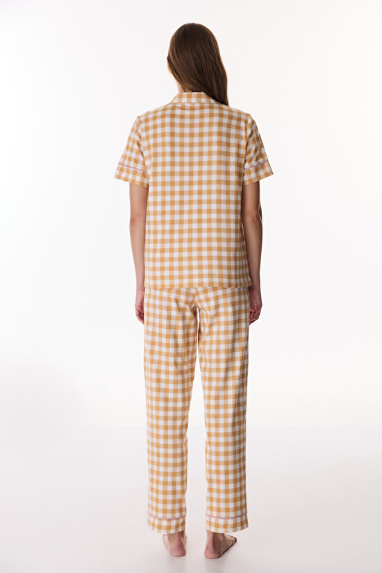 Tarçın Picnic Mood Gömlek Pantolon Pijama Takımı - 5