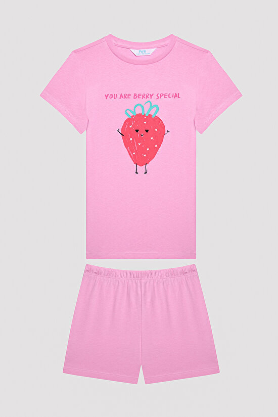 Kız Çocuk Strawberry Çok Renkli 2li Pijama Takımı - 2