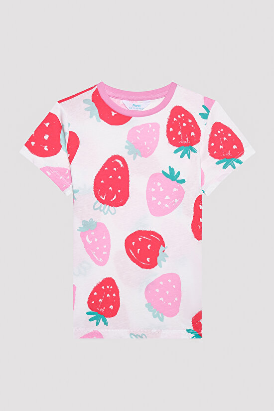 Kız Çocuk Strawberry Çok Renkli 2li Pijama Takımı - 6