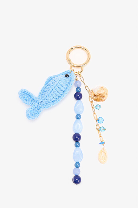 Blue Grey Sea Keychain - 1