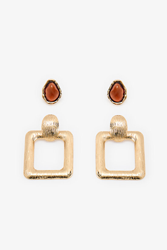 Altın Rengi Karen Küpe Seti - 1