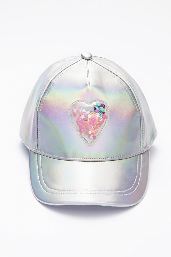 Kız Çocuk Kalp Desenli Şapka - 1